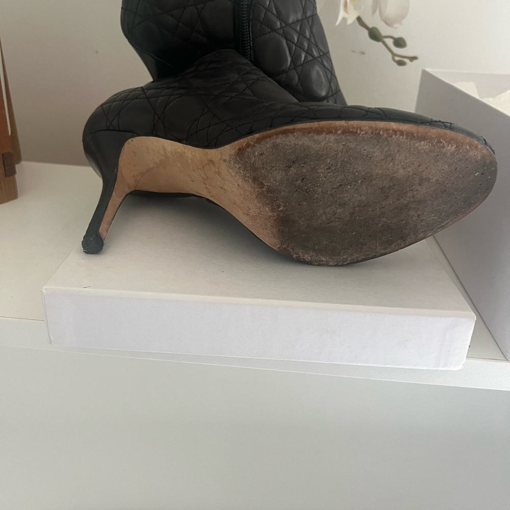 Dior Black Quilted Heeled Boots